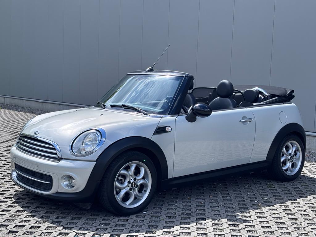 MINI COOPER CABRIO 1.6 D–120.000 KM – NARDO GRIJS – TOPSTAAT, Auto's, Mini, Euro 5, Overige kleuren, Cabriolet, Leder