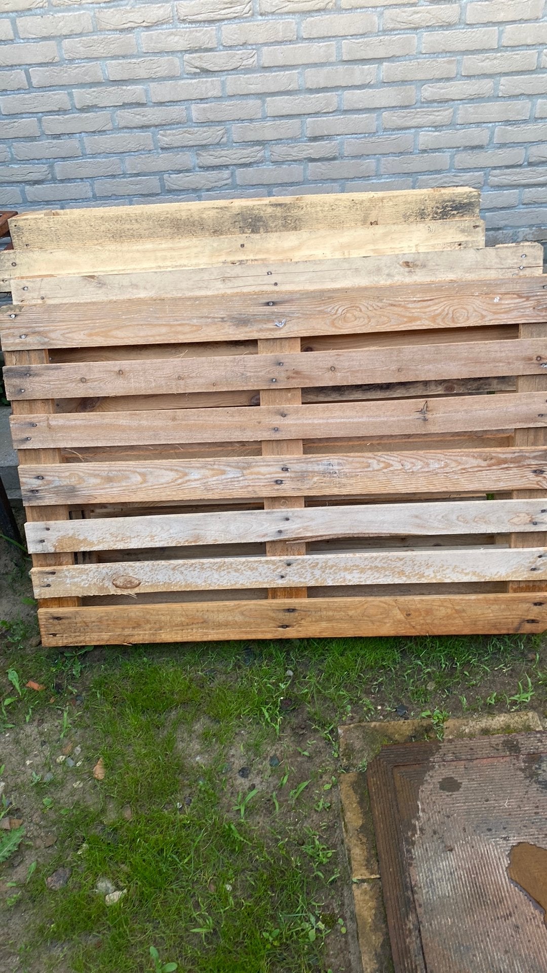 3 identieke houten paletten, Enlèvement, Comme neuf