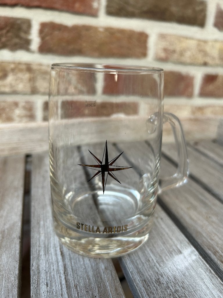 SPECIALE STELLA GLAZEN MET HANDVAT ZO GOED ALS NIEUW, Ophalen of Verzenden, Zo goed als nieuw, Bierglas