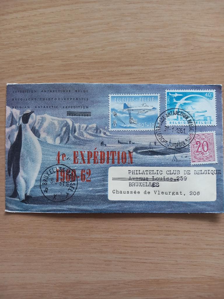 Envelop met postzegels Zuidpool, Ophalen, Beschreven