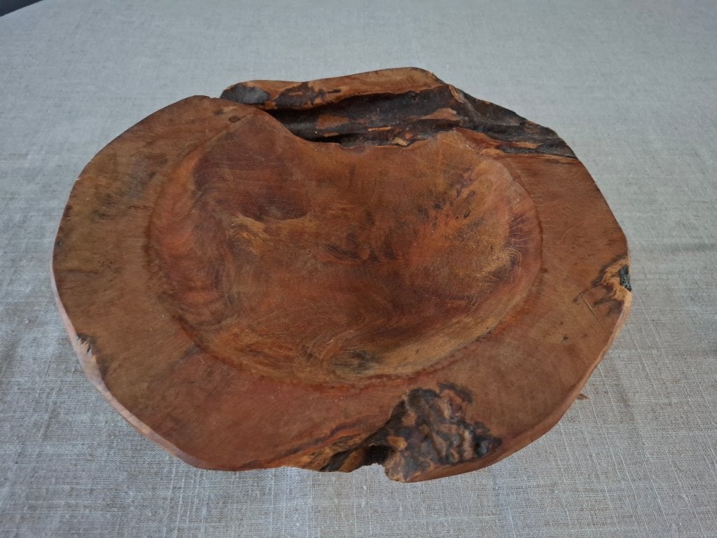 Plateau en bois de teck, Rond, Comme neuf, Enlèvement, Bois