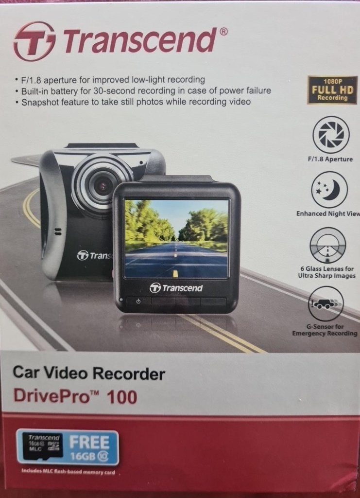 Transcend DrivePro 100 dashcam Full HD 1080p + 16GB microSD, Ophalen, Nieuw