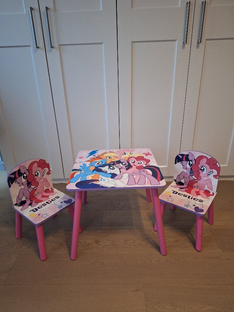 Kindertafeltje met 2 stoelen My Little Pony, Kinderen en Baby's, Ophalen, Zo goed als nieuw