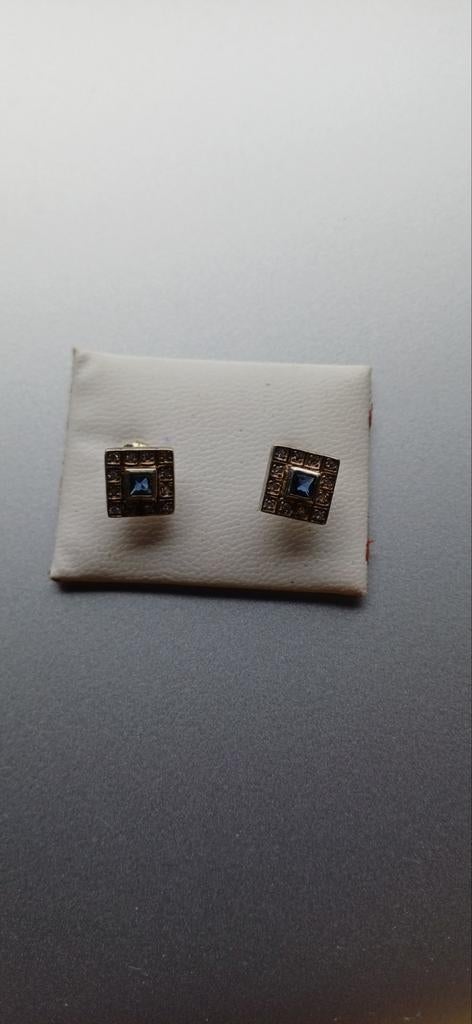 Nieuwe zilveren oorbellen met steentjes, Ophalen of Verzenden