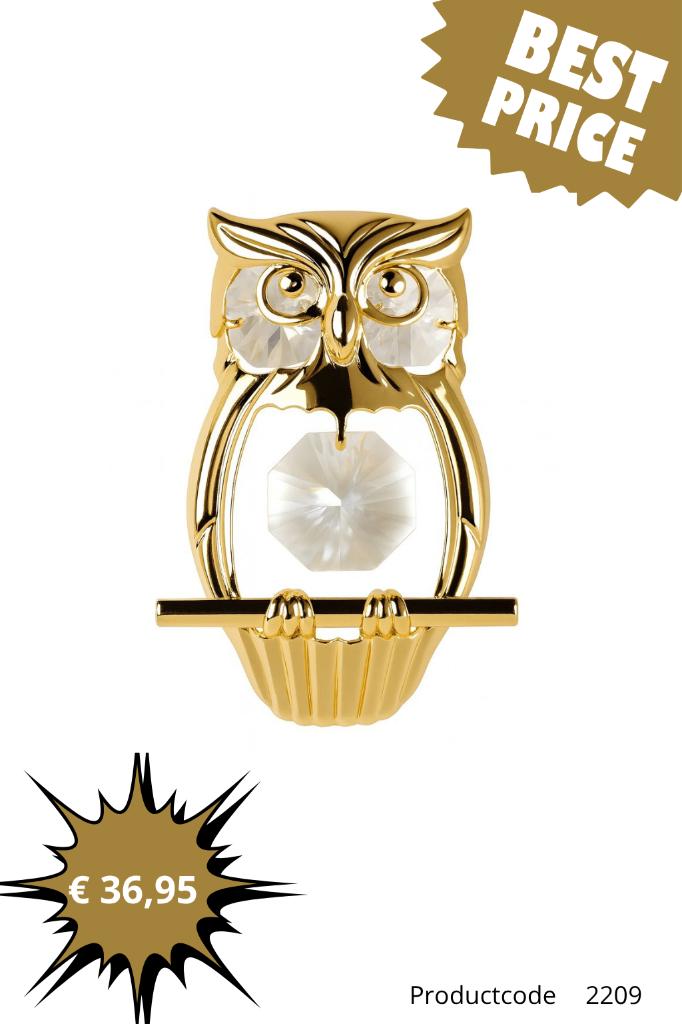 24k Vergulde Kristallen Beeldjes Unieke Cadeaus vanaf €32,95, Overige materialen, Verzenden, Nieuw, Goud