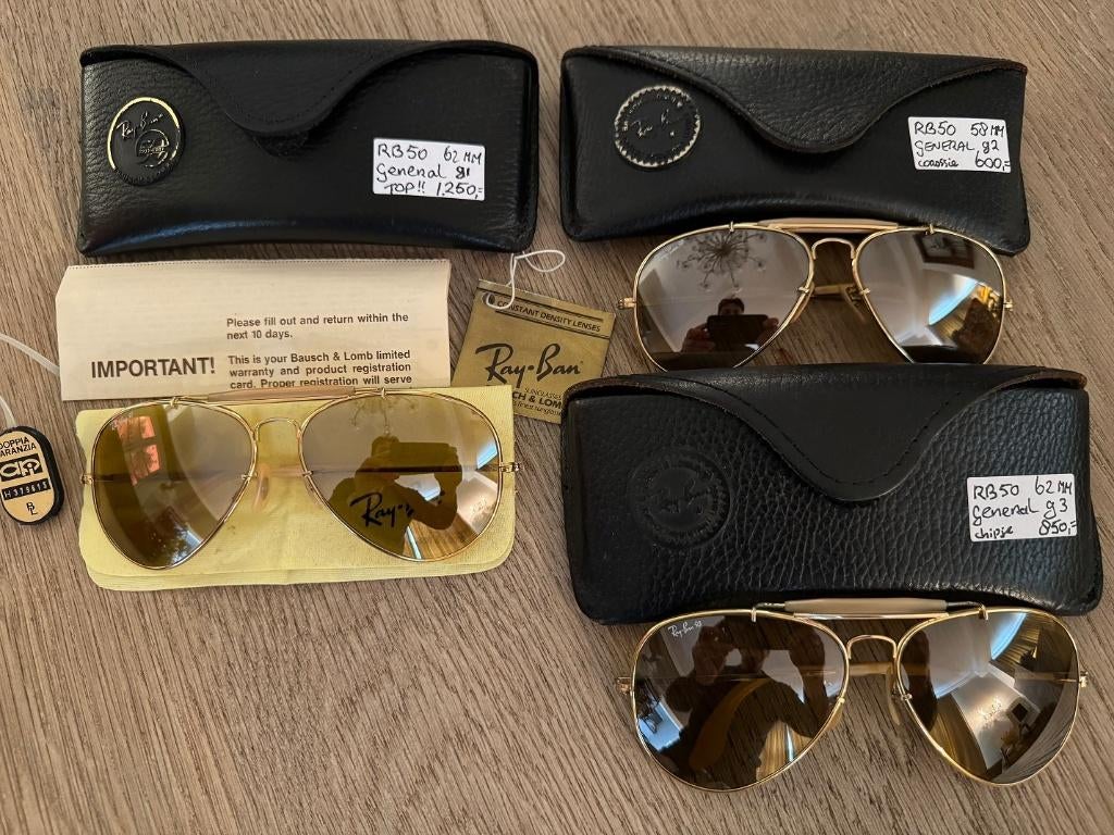 Vintage B&L Ray-Ban RB50 The General zonnebril Outdoorsman, Ophalen of Verzenden, Gebruikt, Zonnebril, Ray-Ban