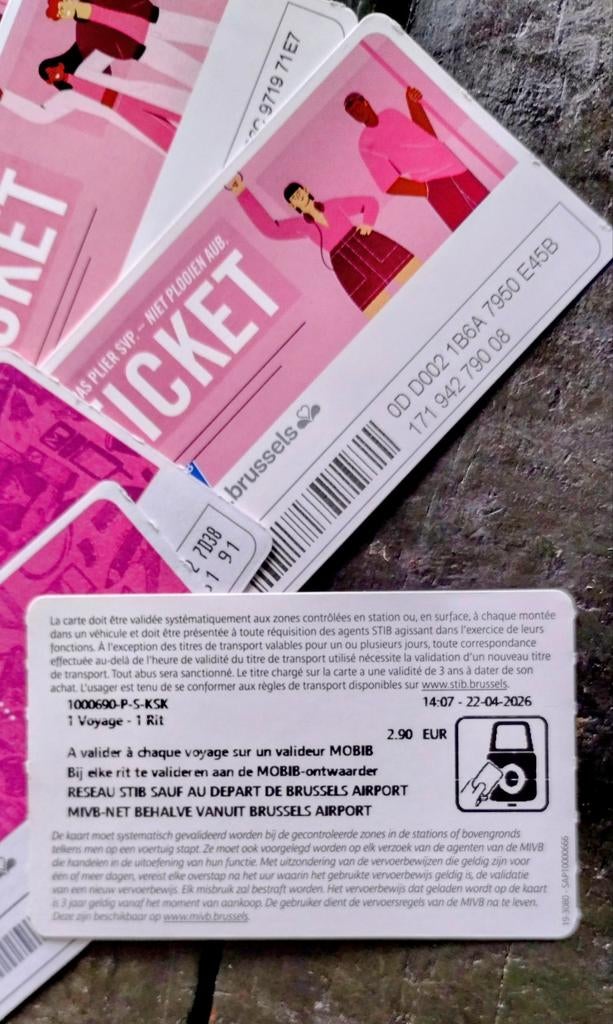 8 Tickets Mobib Brupass 20€, Tickets & Billets