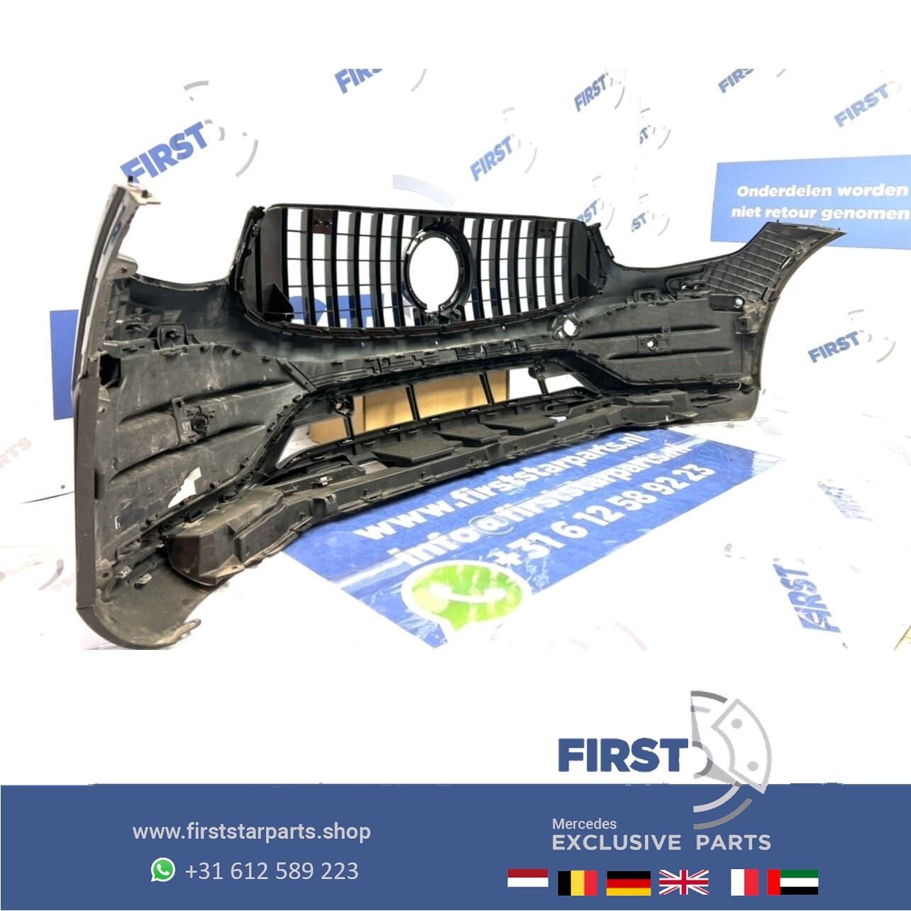 W253 GLC AMG FACELIFT VOORBUMPER Mercedes 2018-2022 ZWART PD, Utilisé, -, Avant, -