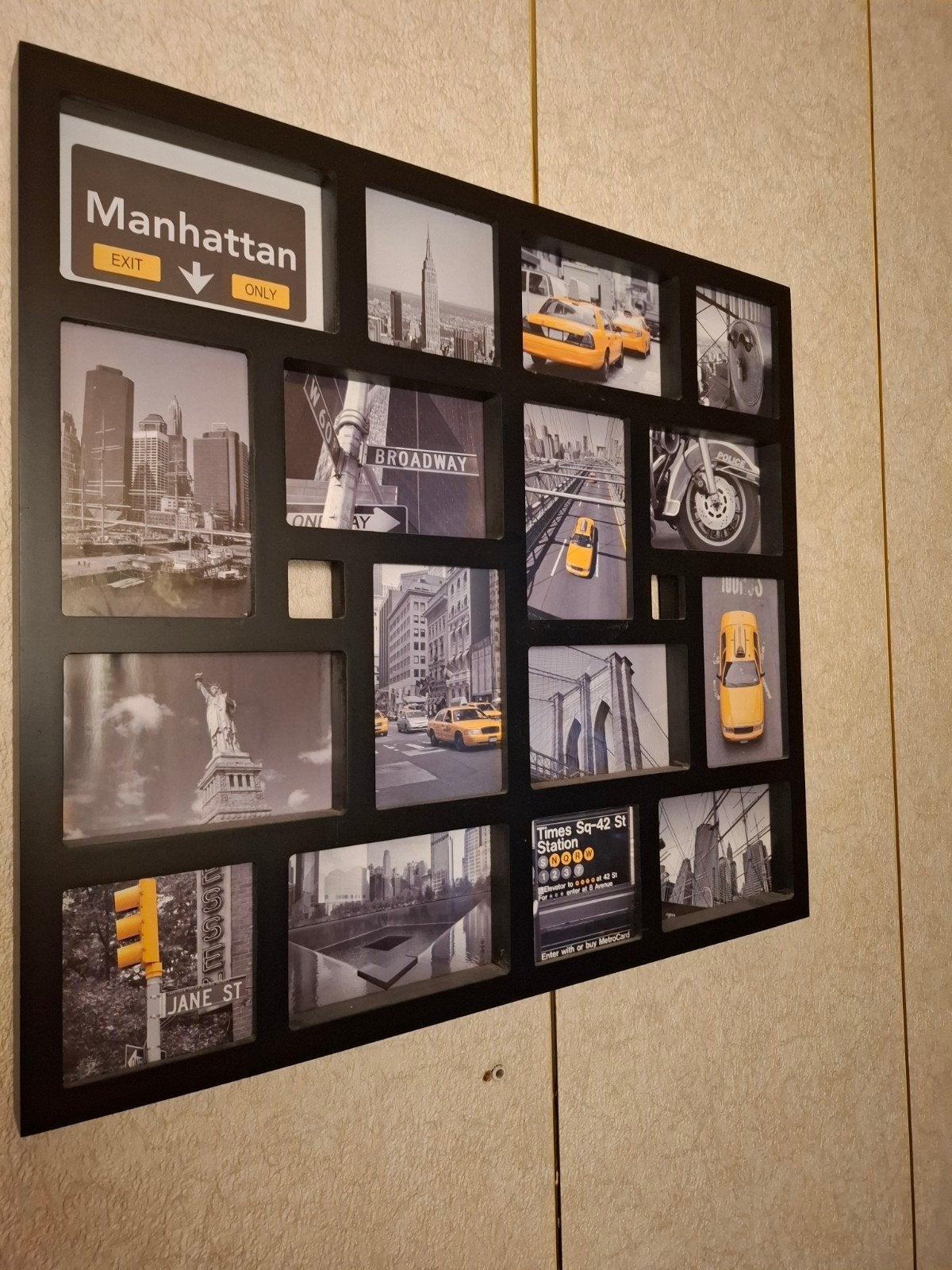 Fotolijst New York, Audio, Tv en Foto, Fotografie | Fotolijsten, Ophalen, Zo goed als nieuw, Zwart