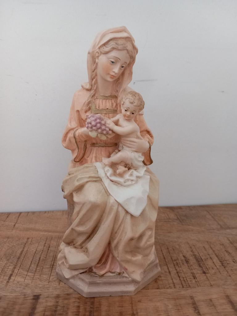 Zwaar Maria beeld met kind 21 cm hoog, Antiek en Kunst, Ophalen