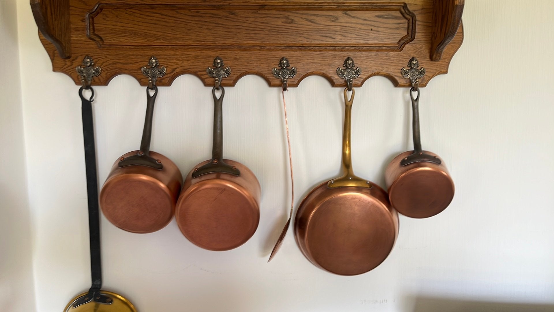 Set koperen pannen 4 stuks met schuimspa, Antiek en Kunst, Ophalen