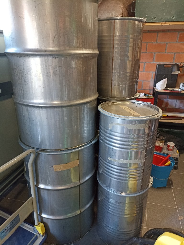 Inox vaten, Ophalen, Gebruikt, Metaal