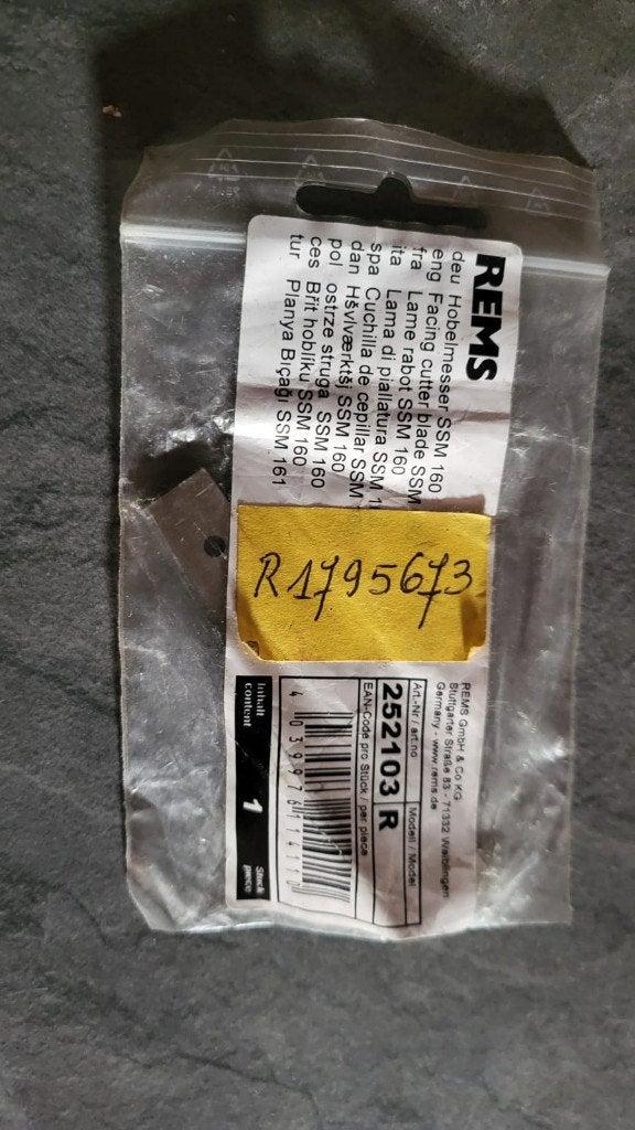 Couteau à raboter REMS SSM 160 252103 R, Enlèvement, Neuf
