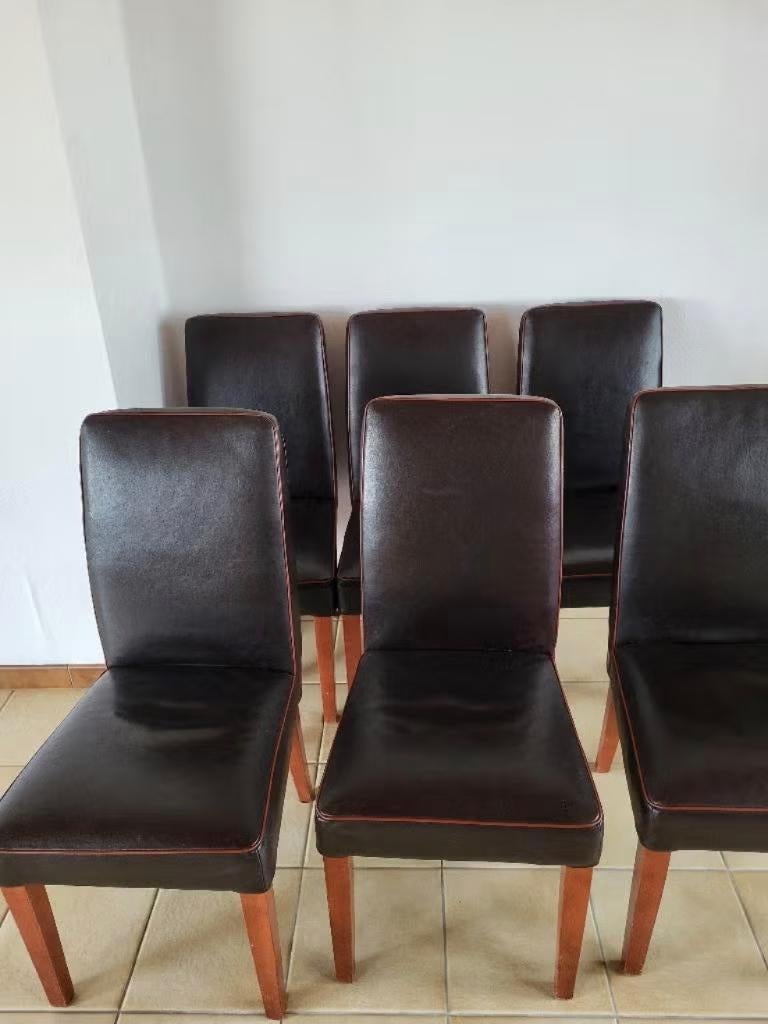 Gratis 6 stoelen, Huis en Inrichting, Stoelen, Ophalen, Gebruikt, Bruin, Vijf, Zes of meer stoelen