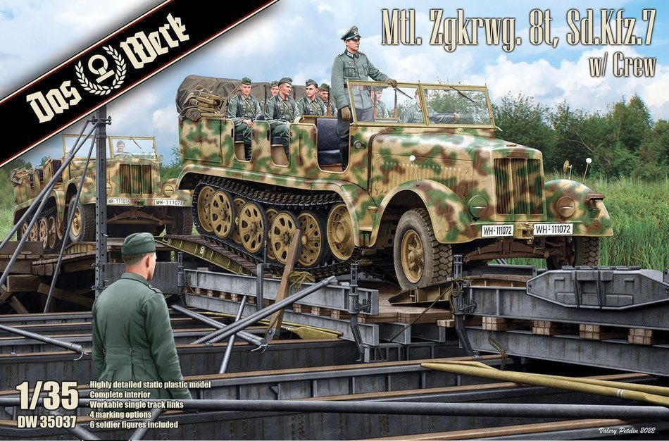 DAS WERK 35037 Sd.Kfz.7 - mtl. Zgkrwg. 8t w/Crew éch. 1/35, Neuf, Enlèvement ou Envoi, 1:32 à 1:50, Camion