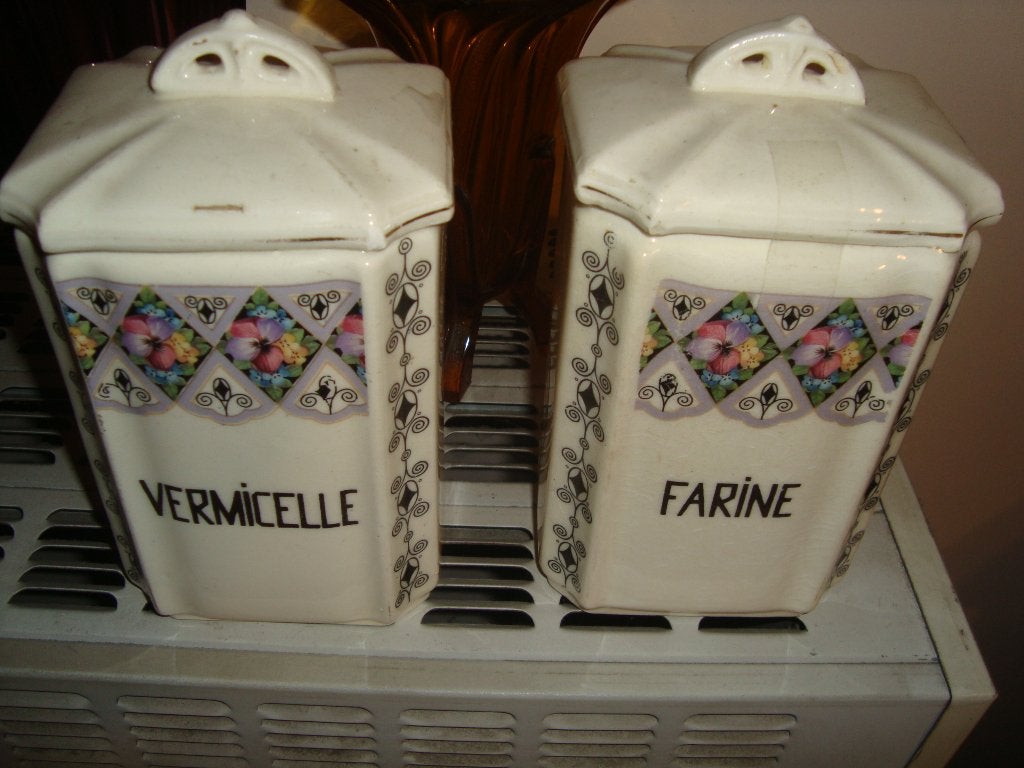 2 Art Deco kruidenpotten., Antiek en Kunst, Ophalen