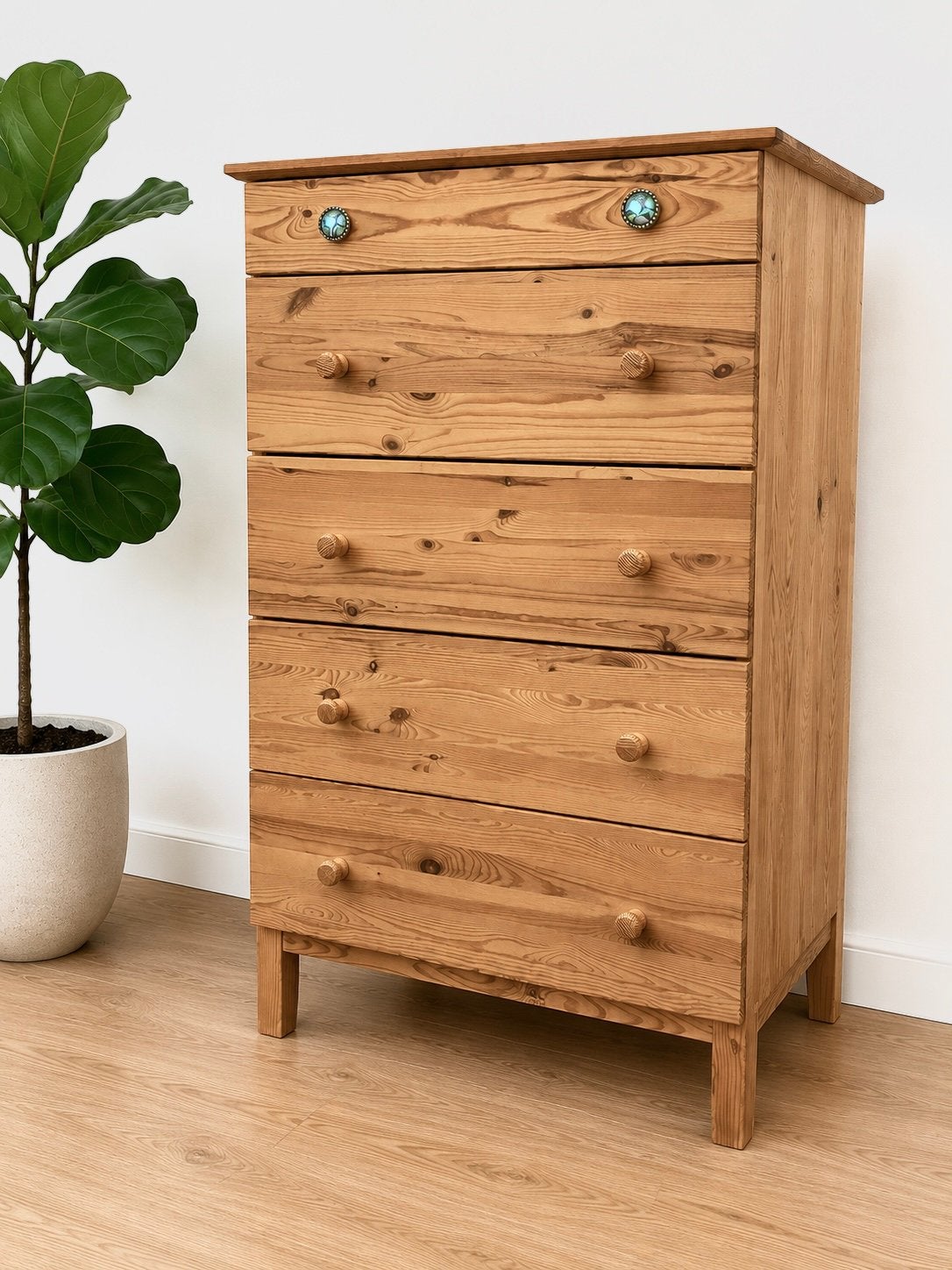 Houten ladekast ikea tarva, Ophalen, Zo goed als nieuw