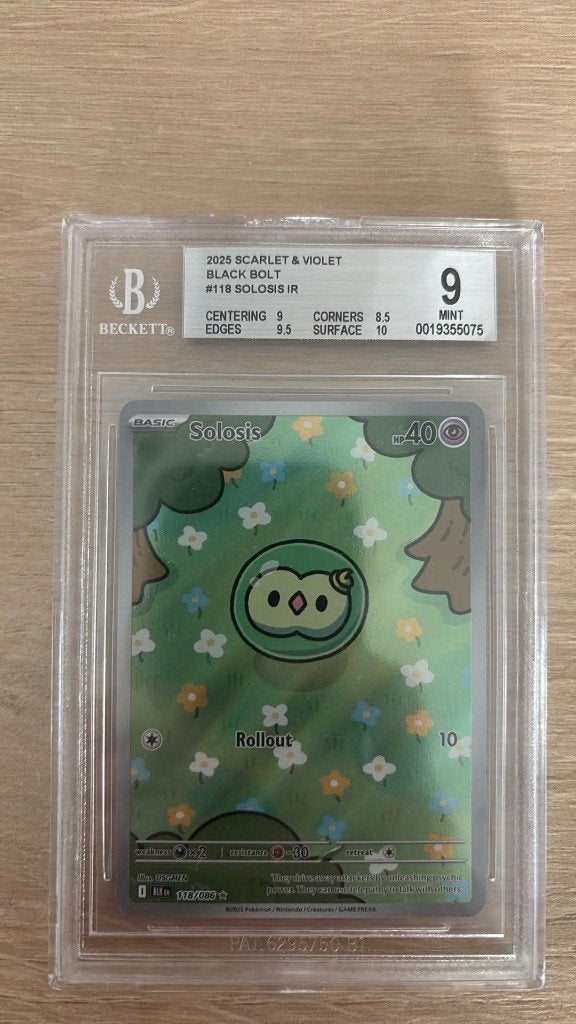 Solosis graded kaart BGS 9 Black Bolt Pokemon, Ophalen of Verzenden
