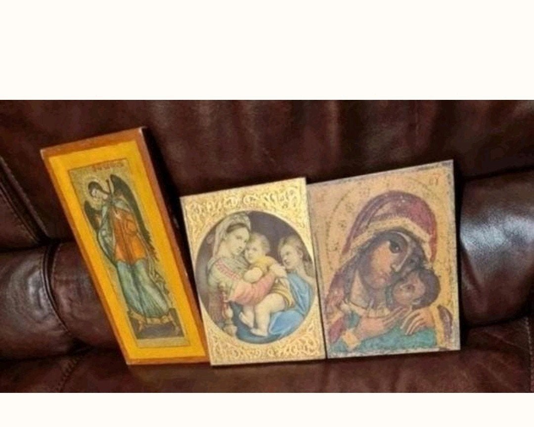 Vintage, Religieux sur bois, Antiquités & Art, Enlèvement ou Envoi
