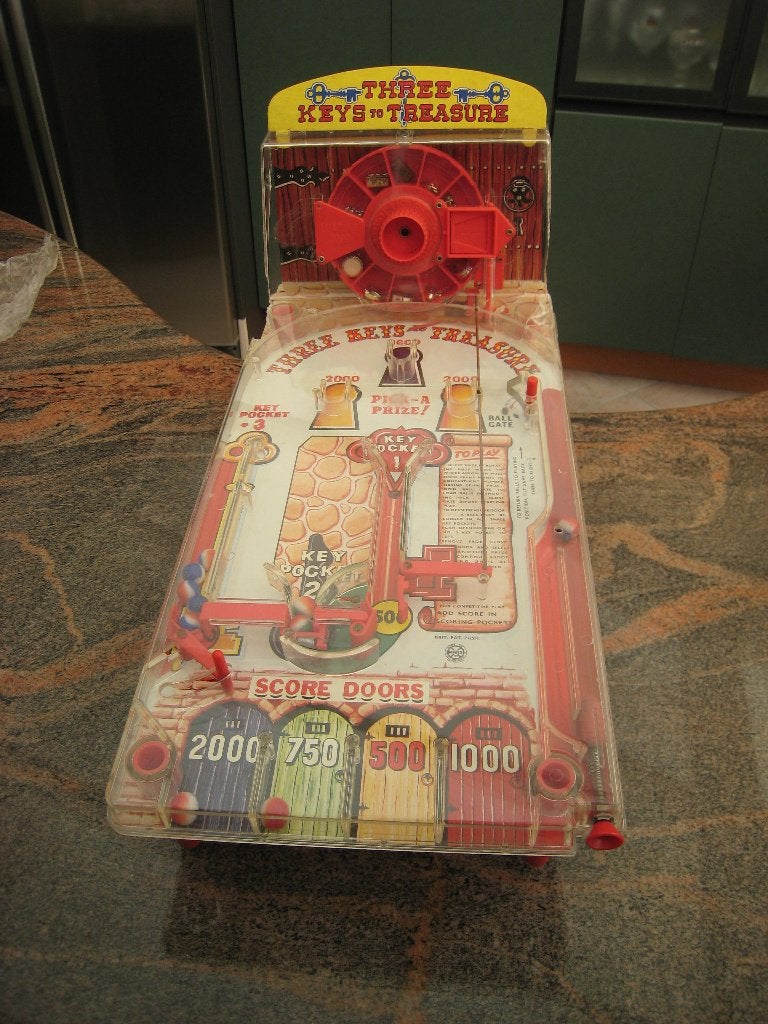 Jeu Vintage Three Keys to Treasure Pinball Machine, Enlèvement ou Envoi, Flipper (jeu), Utilisé, Autres marques