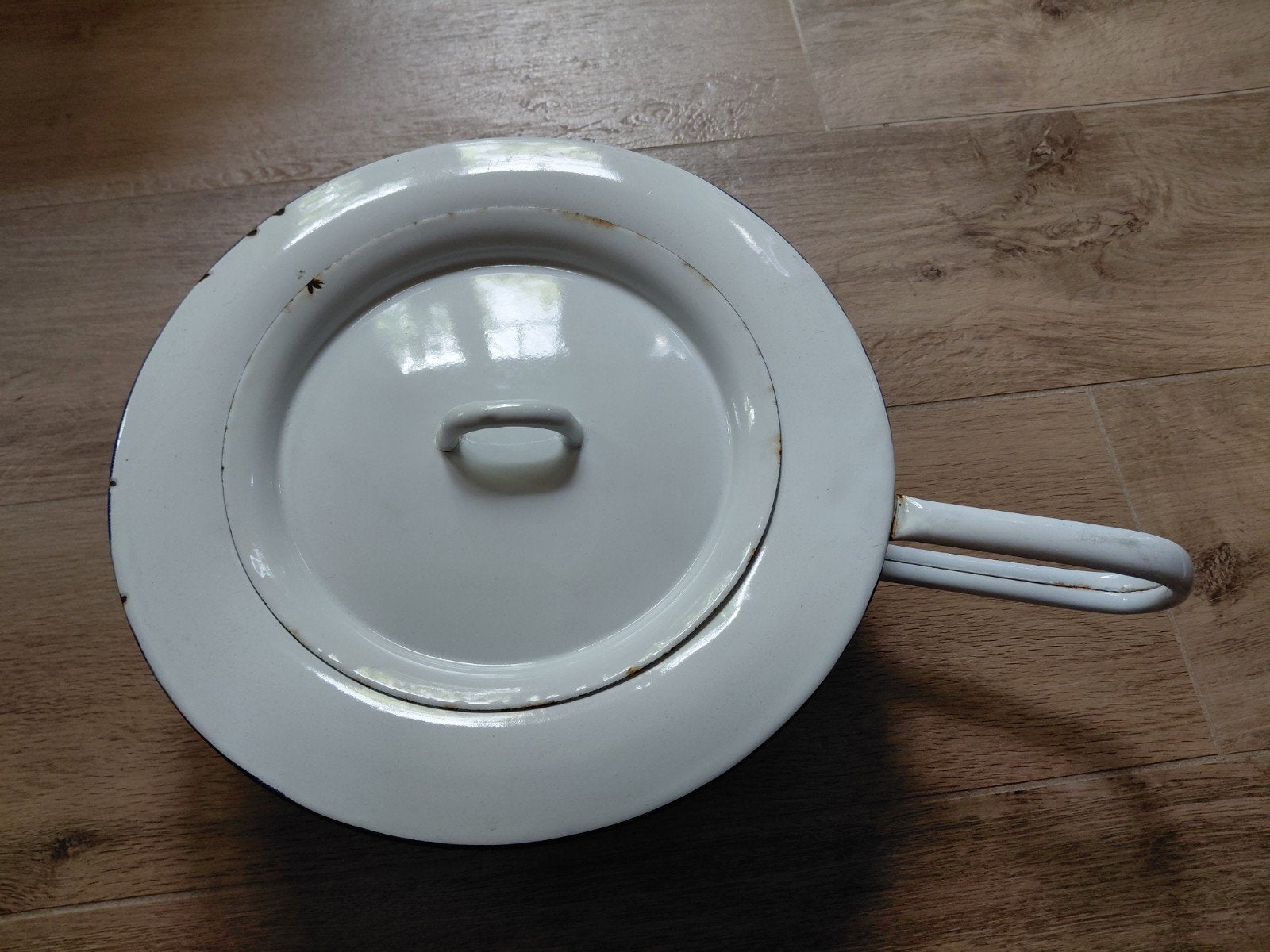 emaille bedpan met blauw randje, Enlèvement ou Envoi
