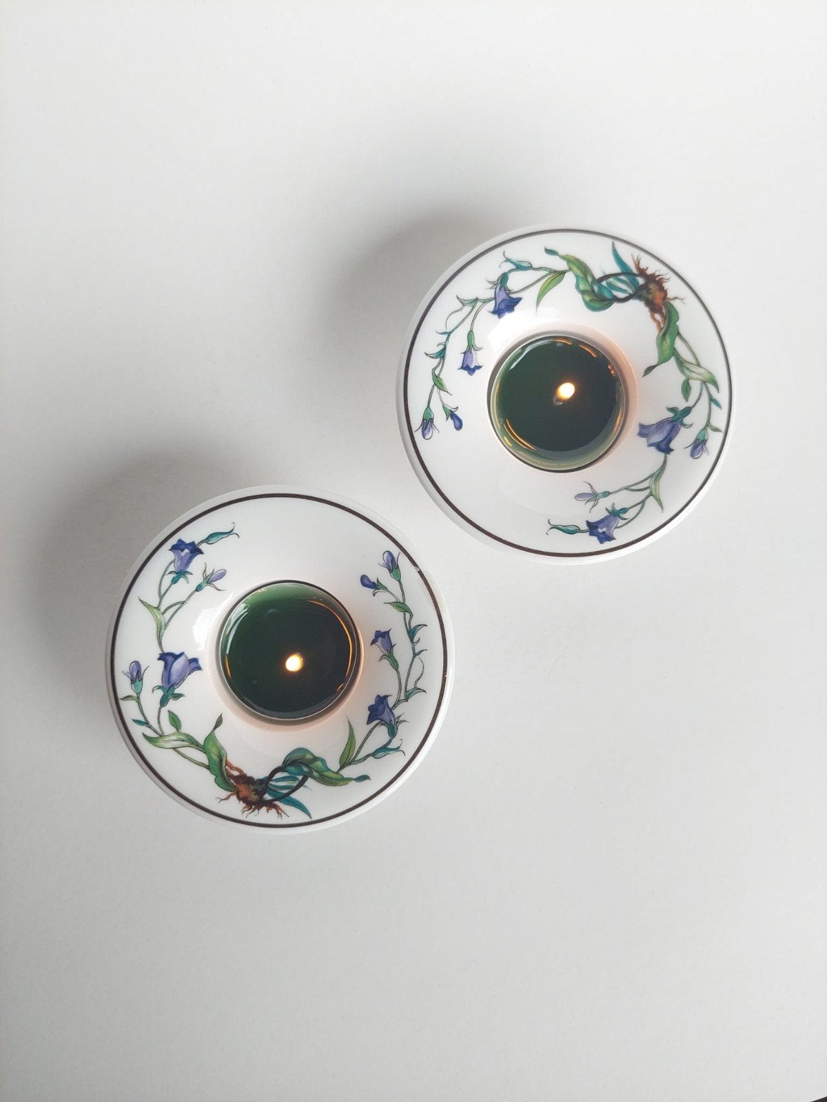 Vintage Villeroy & Boch kaarsenhouders met bloemmotief, Huis en Inrichting, Woonaccessoires | Kandelaars en Kaarsen, Ophalen