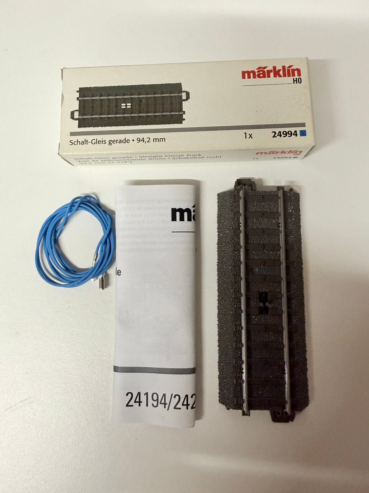 Marklin C Rail 24994 Schakelrail recht 94,2 mm, Hobby en Vrije tijd, Ophalen of Verzenden, Zo goed als nieuw, Rails, Märklin