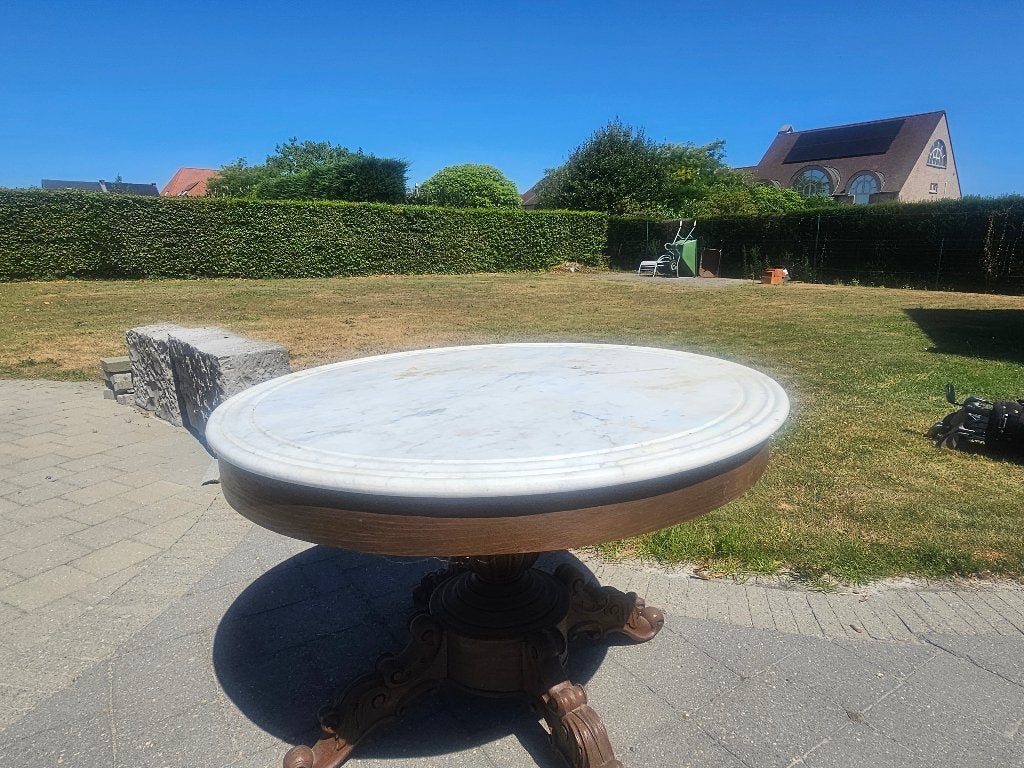 Antieke tafel met marmeren blad, Ophalen