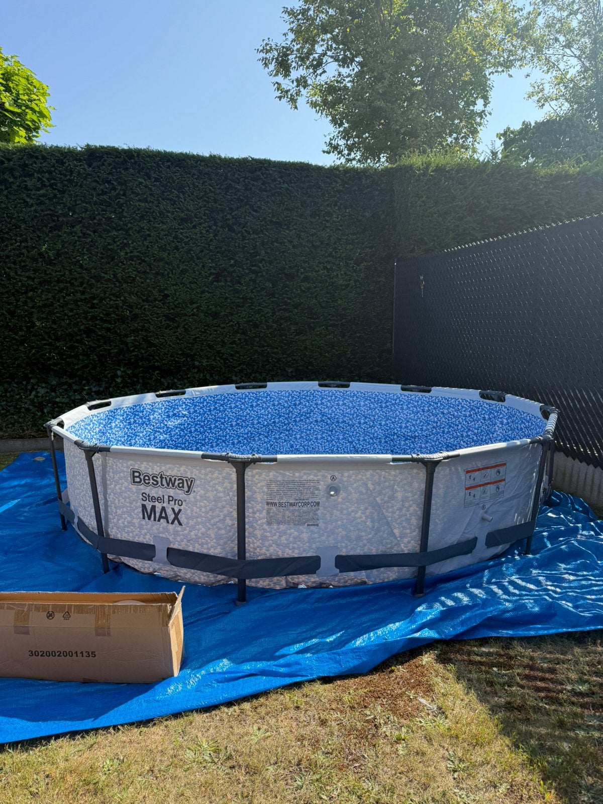 Zwembad 366x76 cm Bestway Steel Pro MAX + filterpomp+ ladder, Tuin en Terras, Ophalen, Zo goed als nieuw, Rond, Opzetzwembad