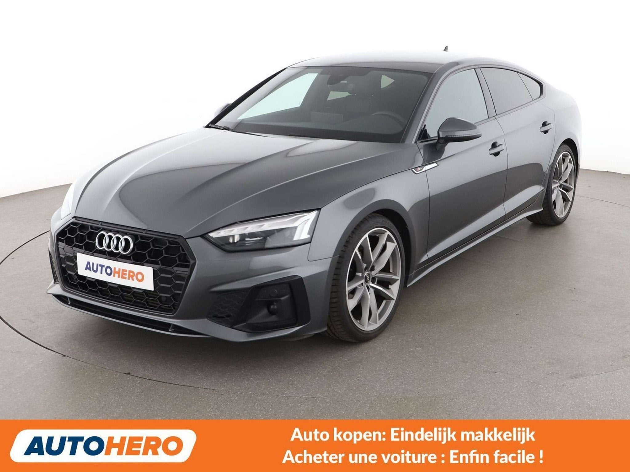Audi A5 35 TFSI Mild-Hybrid S line (automatique), Argent ou Gris, Achat, Alcantara, Noir