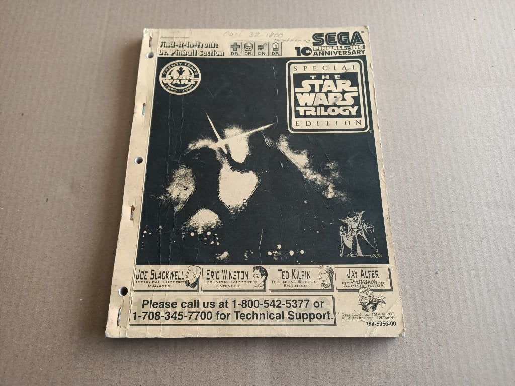 Manual: Sega Star Wars (1997) Flipperkast, Verzenden, Flipperkast, Sega
