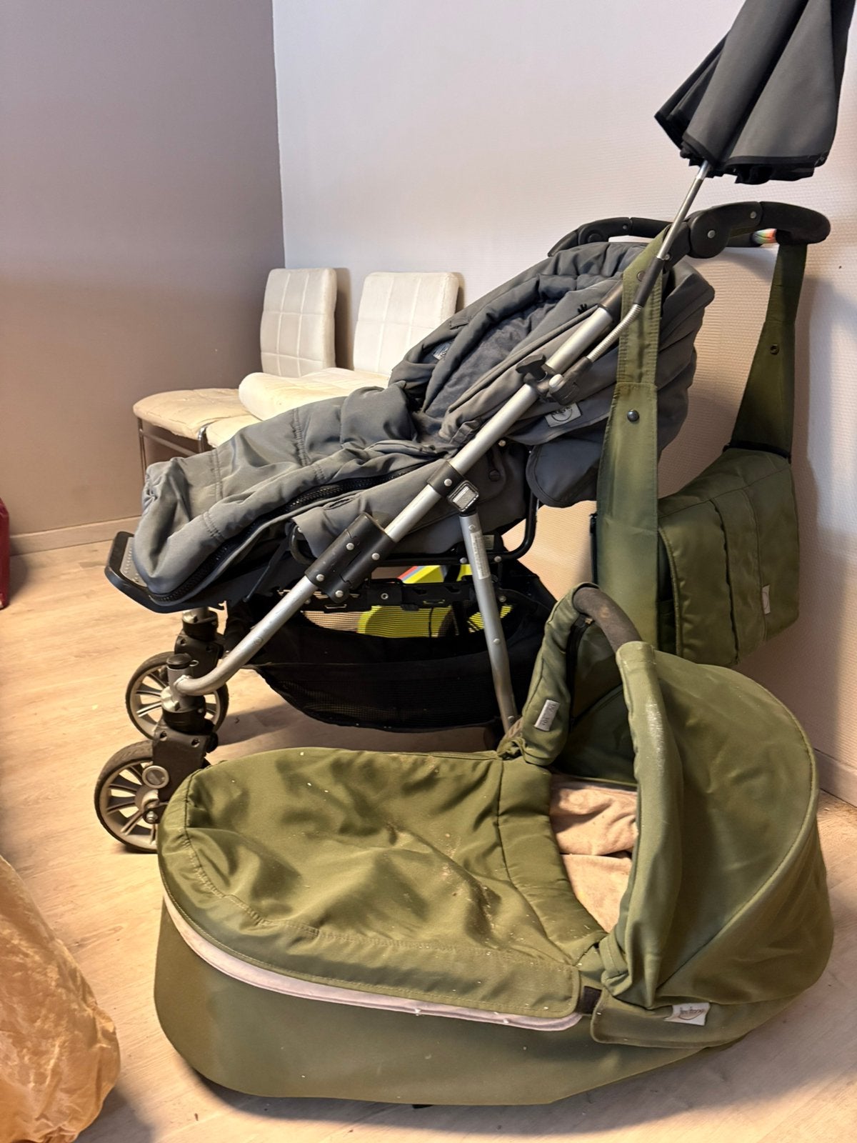 Kinderwagen 2 in 1, Gebruikt, Combiwagen, Verstelbare duwstang, Ophalen