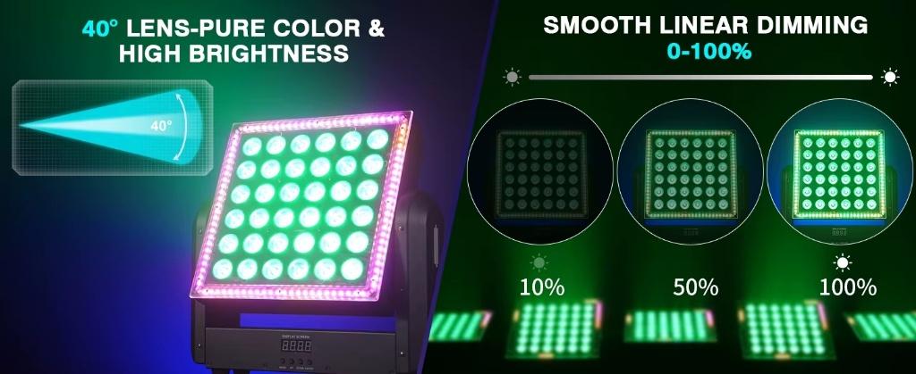 Lyre 600W de première classe, lampe frontale mobile RGBW