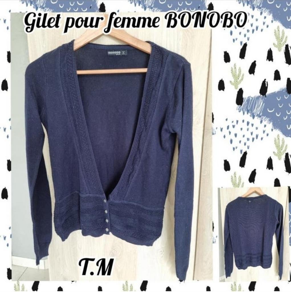Gilet pour femme ML-bleu marine-Bonobo-TM, Blauw, Bonobo, Gedragen, Ophalen