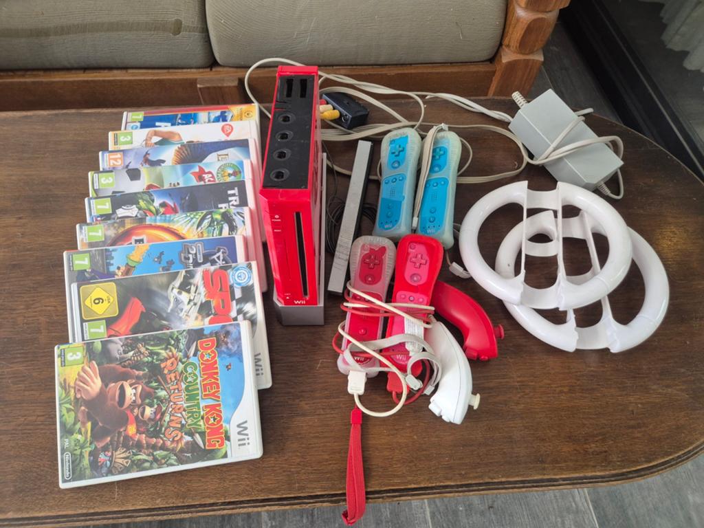 Nintendo wii 4 controllers + 9 spellen, Ophalen