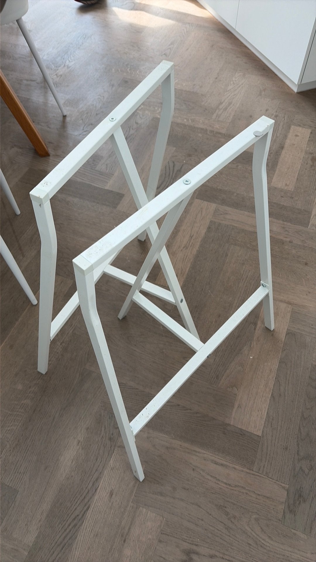 Schragen tafel wit ikea, Pied de table, 50 à 100 cm, Comme neuf, Enlèvement