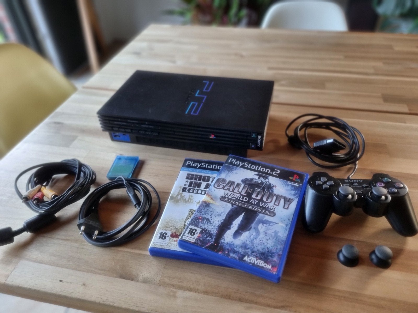 PS2 « Fat » + carte mémoire + manette + jeux, Enlèvement ou Envoi, Avec 1 manette, Phat, Reconditionné