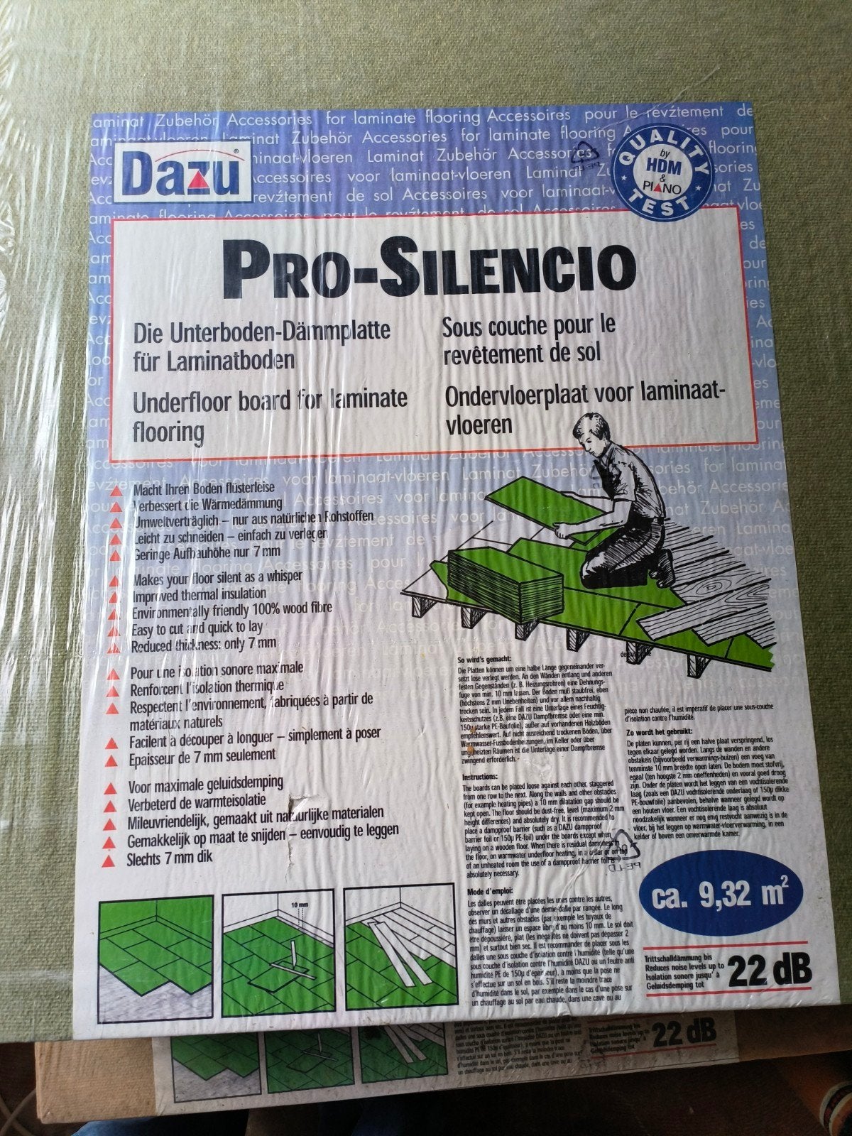 PRO-SILENCIO 65m2 ondervloer geluidsdempend en isolerend 65m, Ophalen, Nieuw, Laminaat
