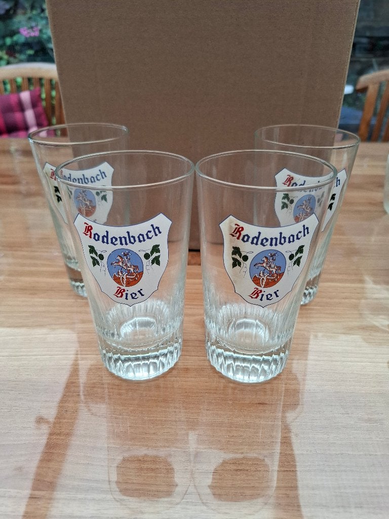4 bierglazen Rodenbach, Ophalen, Gebruikt, Bierglas