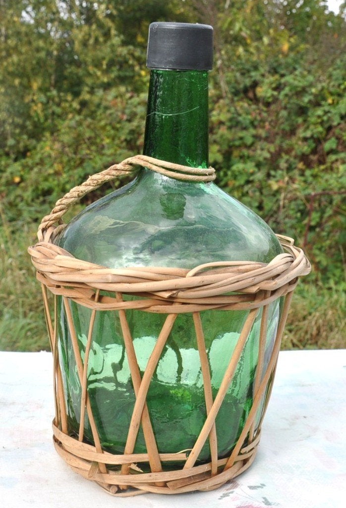 dame jeanne avec rotin +ou - 4litres, Enlèvement ou Envoi