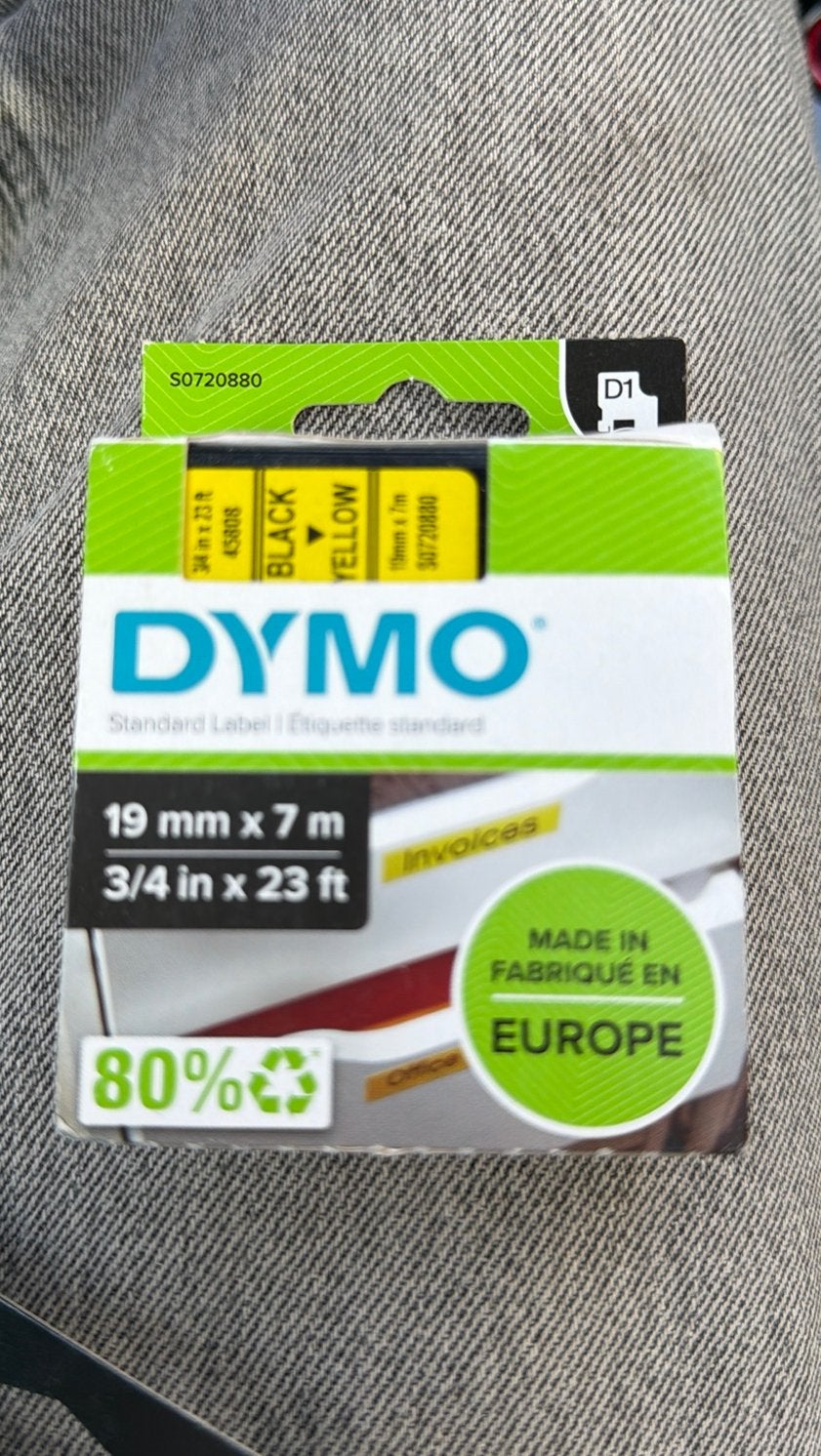 Dymo black yellow 19mmx 7m, Enlèvement, Neuf
