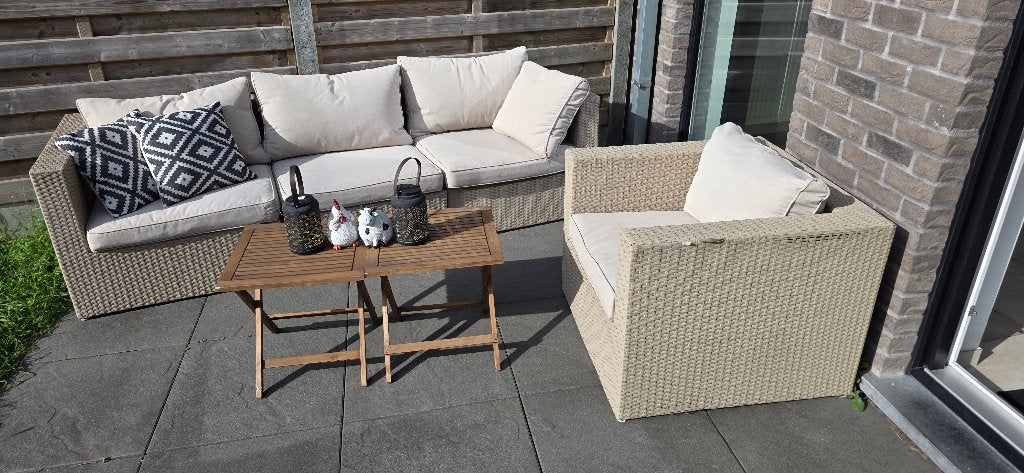 Lounge tuinset bristol met bijhorende tafeltjes en beeltjes, Tuin en Terras, Ophalen, Tuinset