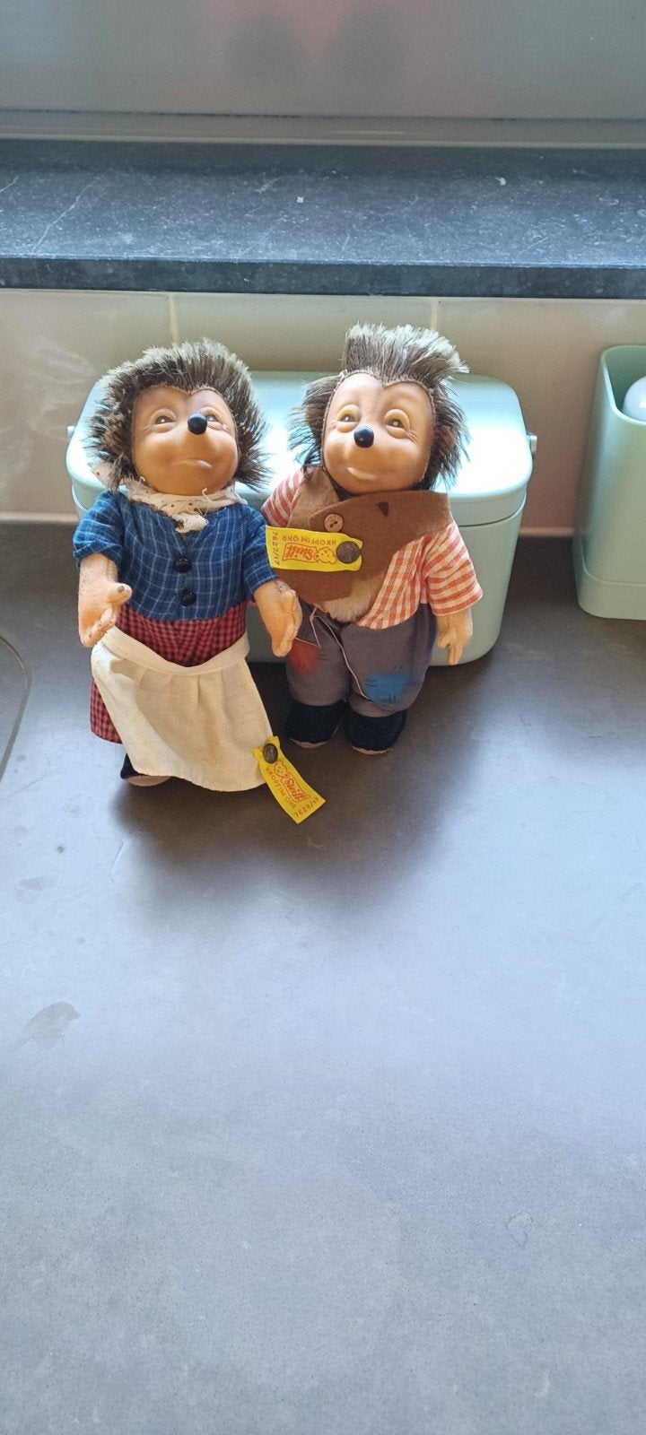 steiff egels mecky en mucki, Ophalen, Gebruikt