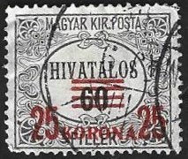 1 Postzegel Hongarije 1922 Cijfer, met opdruk, Timbres & Monnaies, Enlèvement ou Envoi, Affranchi