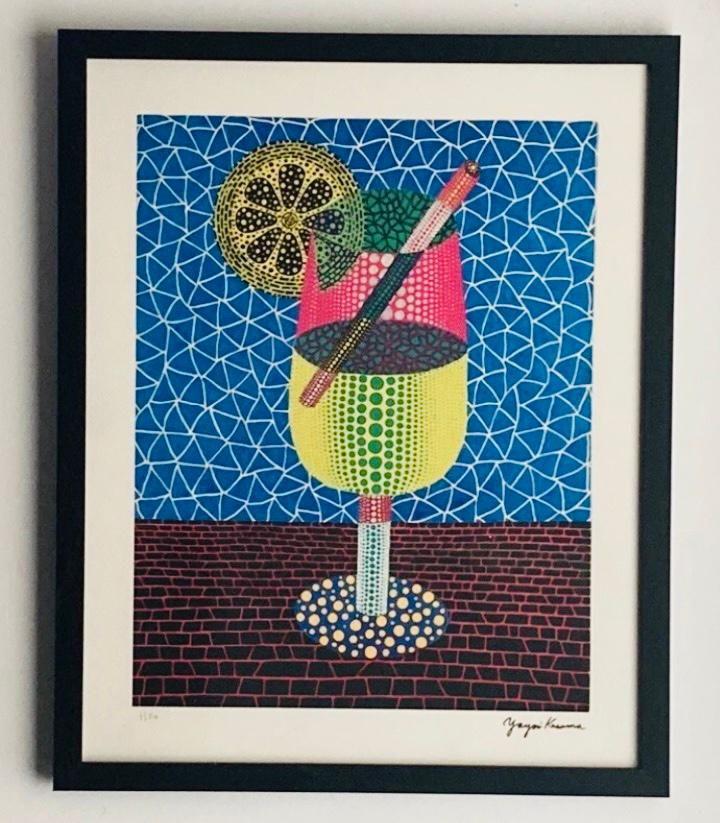 Yayoi Kusama: lithografie 40 bij 50 cm. Ingelijst verkocht, Antiek en Kunst, Ophalen of Verzenden