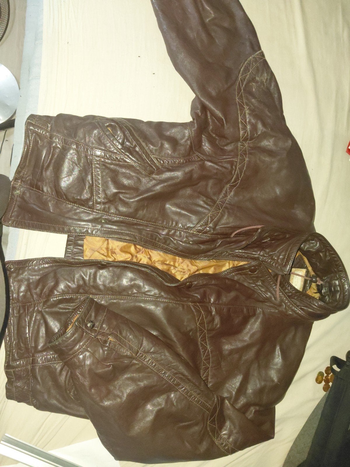 leren jas, Kleding | Heren, Maat 52/54 (L), Bruin, Ophalen of Verzenden, Martinneli