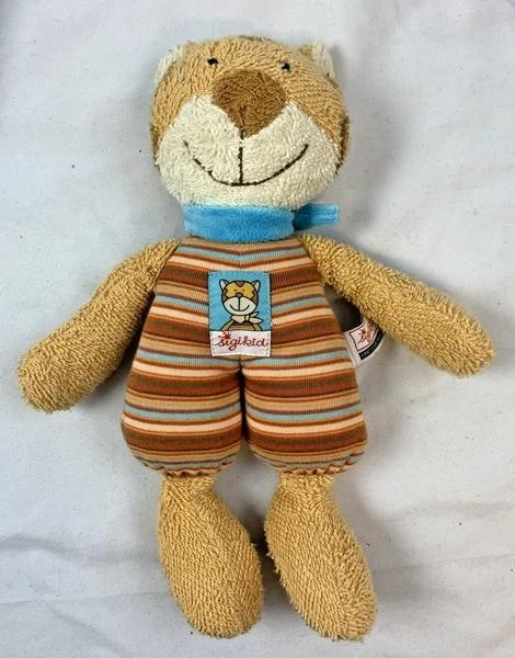 Sigikid Kat Knuffel Blauwe Sjaal Pluche 25cm, Blauw, Zo goed als nieuw, Sigikid, Verzenden