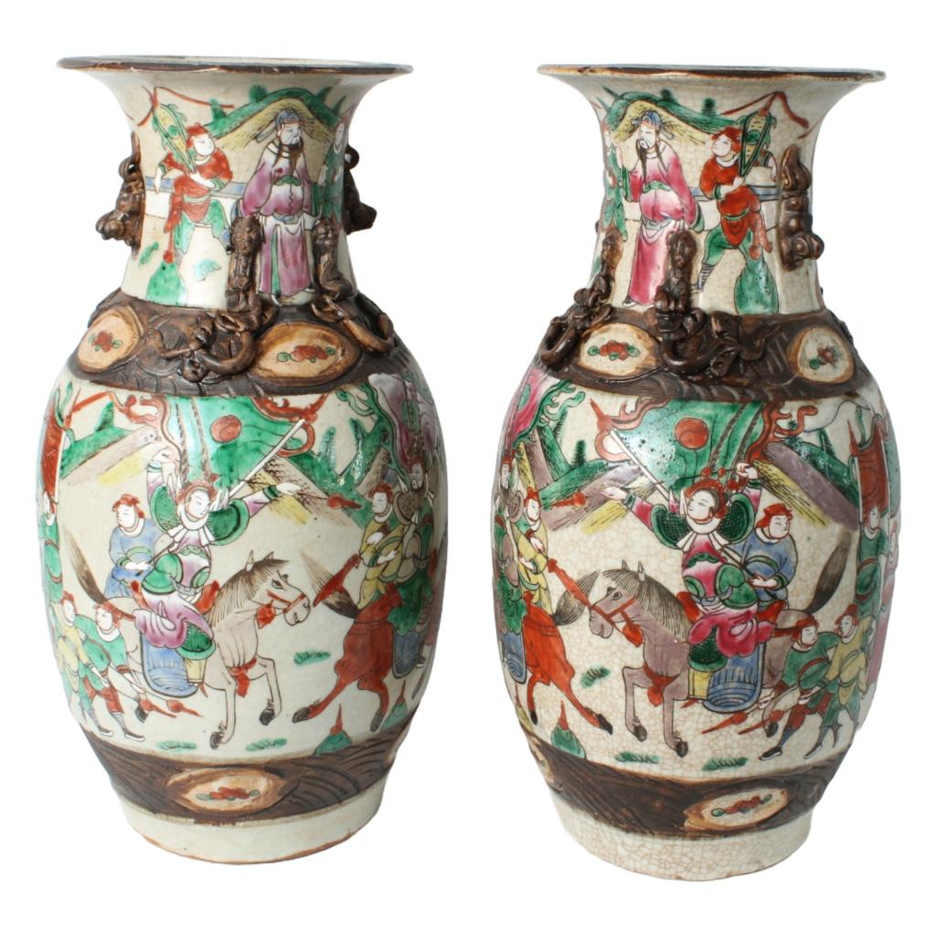 Set Chinese porseleinen vazen – ca. 1920–1940 – 34 cm, Ophalen of Verzenden