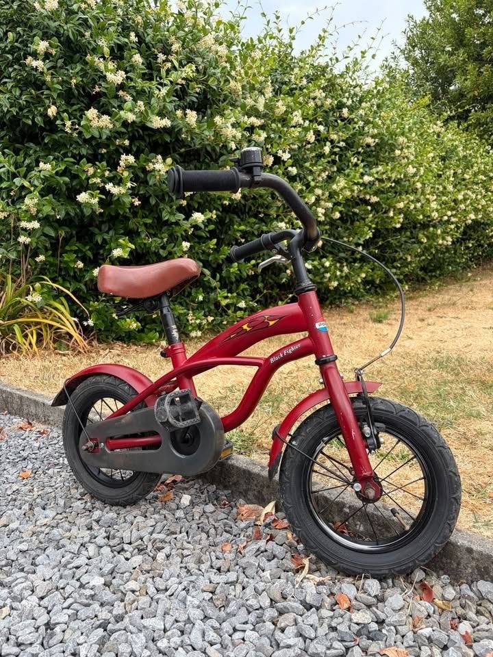 Popal Black Fighter kinderfiets 12 inch, Fietsen en Brommers, Ophalen, Terugtraprem, Gebruikt, Minder dan 16 inch