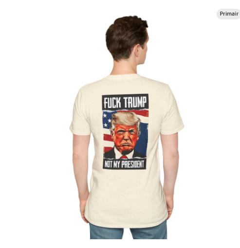Fuck Trump T Shirt - Large - Made of Premium cotton, Ophalen of Verzenden, Nieuw, Maat 52/54 (L), Beige